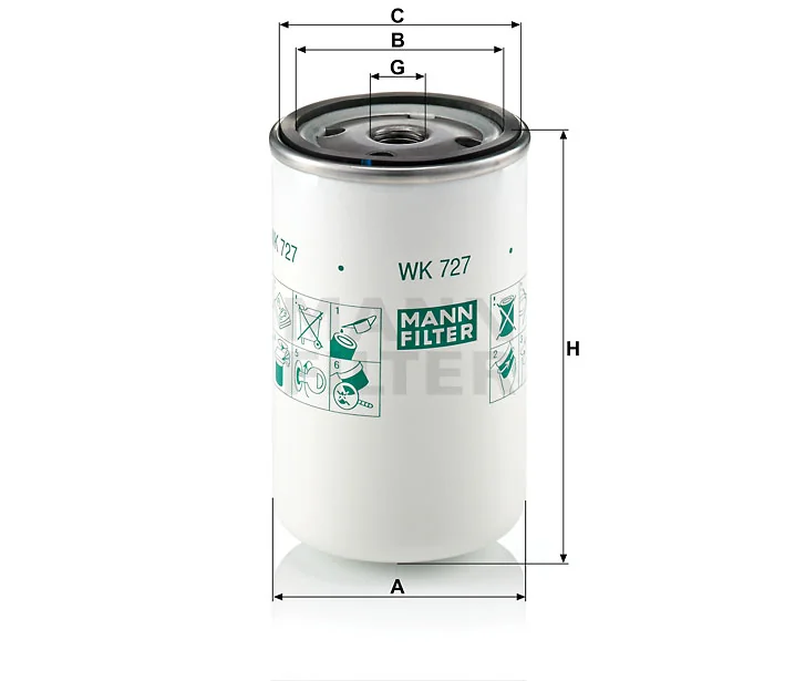 Mann-Filter - WK 727 - Fuel filter