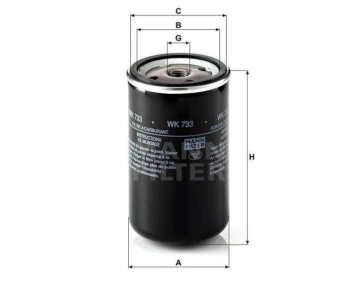Mann-Filter - WK 733 - Fuel filter