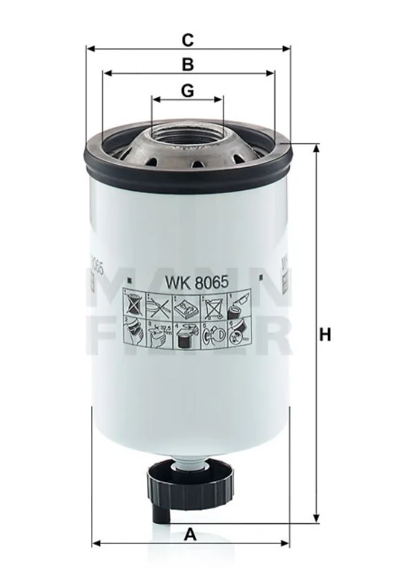 Mann-Filter - WK 8065 - Fuel filter spin-on