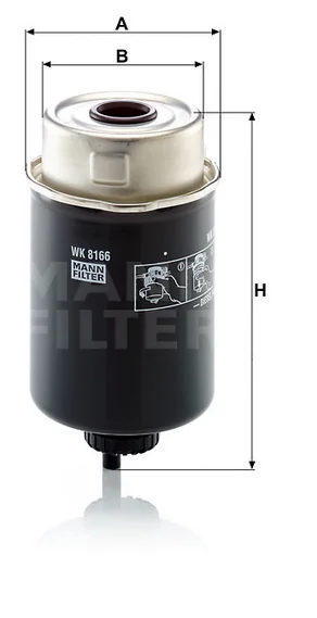 Mann-Filter - WK 8166 - Fuel filter spin-on