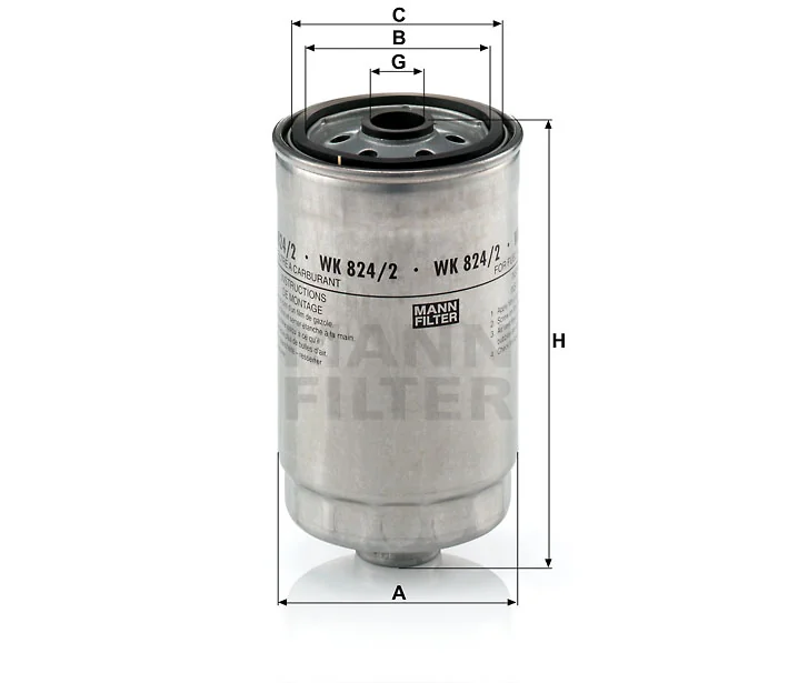 Mann-Filter - WK 824/2 - Fuel filter