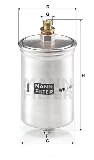 Mann-Filter - WK 830/3 - Fuel filter in-line