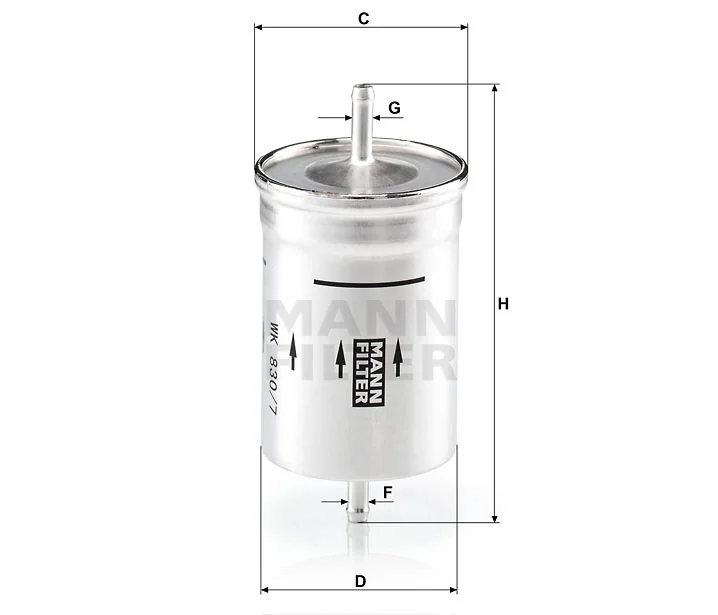 Mann-Filter - WK 830/7 - Fuel filter in-line