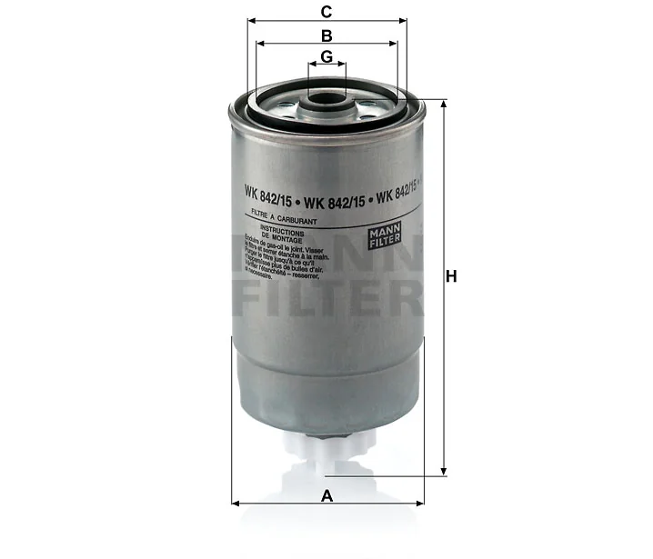 Mann-Filter - WK 842/15 - Fuel filter
