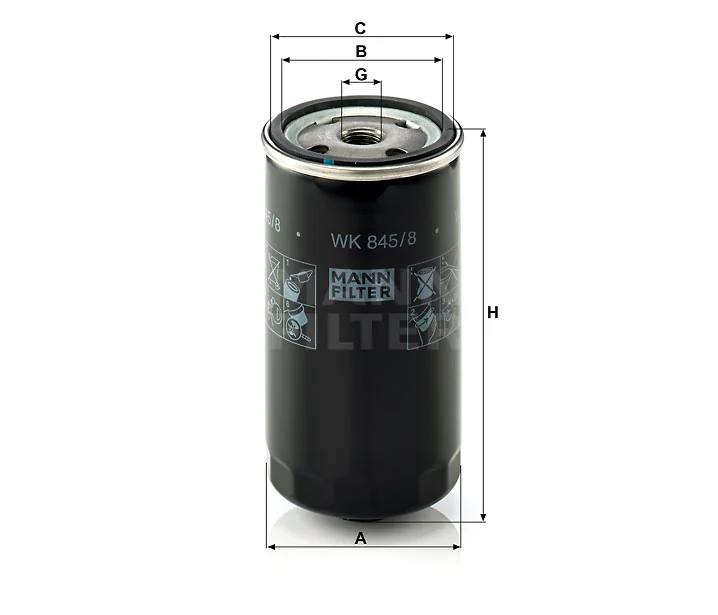 Mann-Filter - WK 845/8 - Fuel filter
