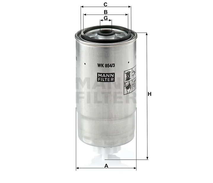 Mann-Filter - WK 854/3 - Fuel filter
