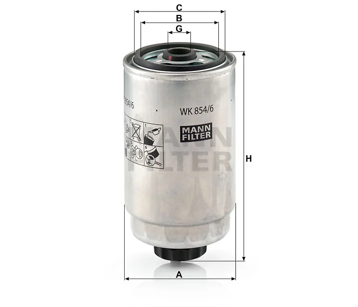 Mann-Filter - WK 854/6 - Fuel filter spin-on