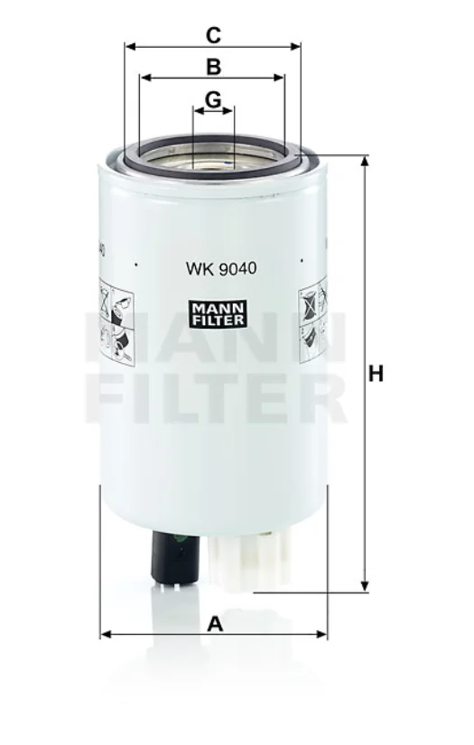 Mann-Filter - WK 9040 - Fuel filter spin-on
