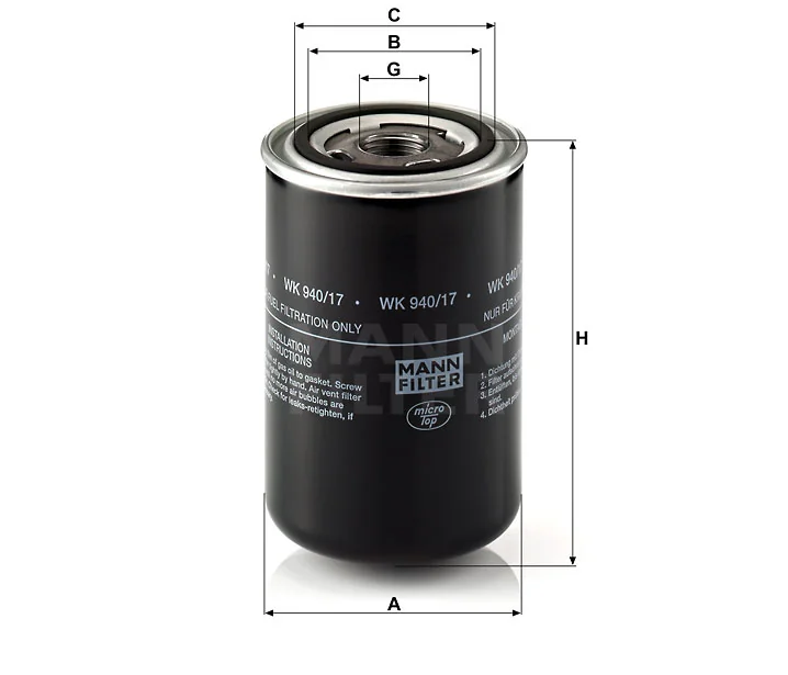 Mann-Filter - WK 940/17 - Fuel filter