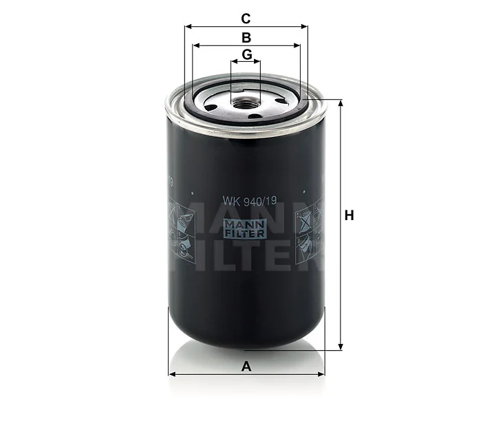 Mann-Filter - WK 940/19 - Fuel filter spin-on