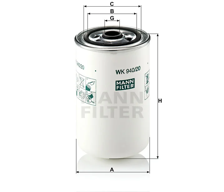 Mann-Filter - WK 940/20 - Fuel filter spin-on