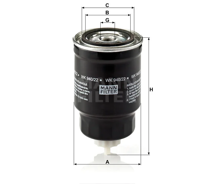Mann-Filter - WK 940/22 - Fuel filter