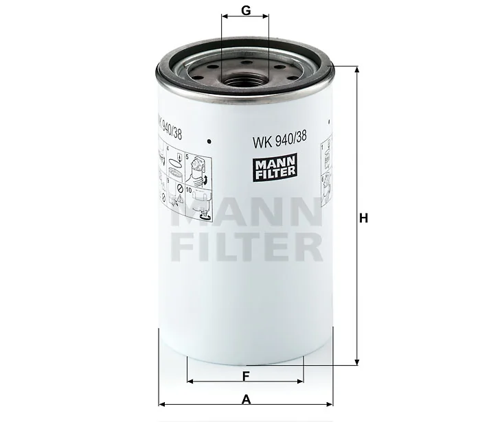 Mann-Filter - WK 940/38 x - Fuel filter