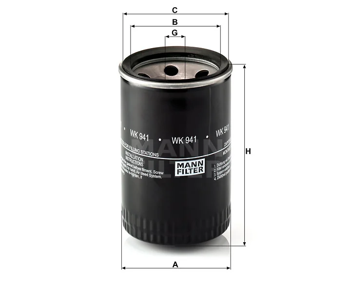Mann-Filter - WK 941 (10) - Fuel filter spin-on