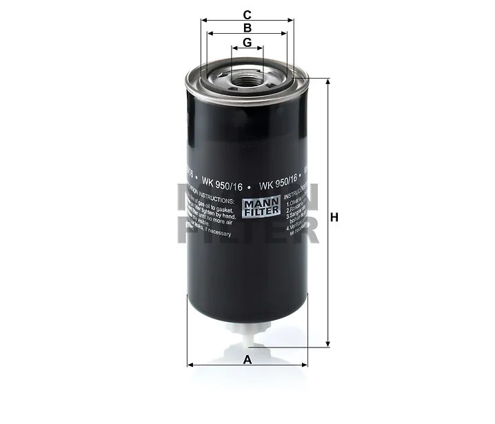 Mann-Filter - WK 950/16 x - Fuel filter