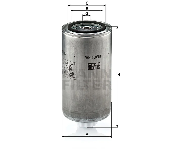 Mann-Filter - WK 950/19 - Fuel filter spin-on