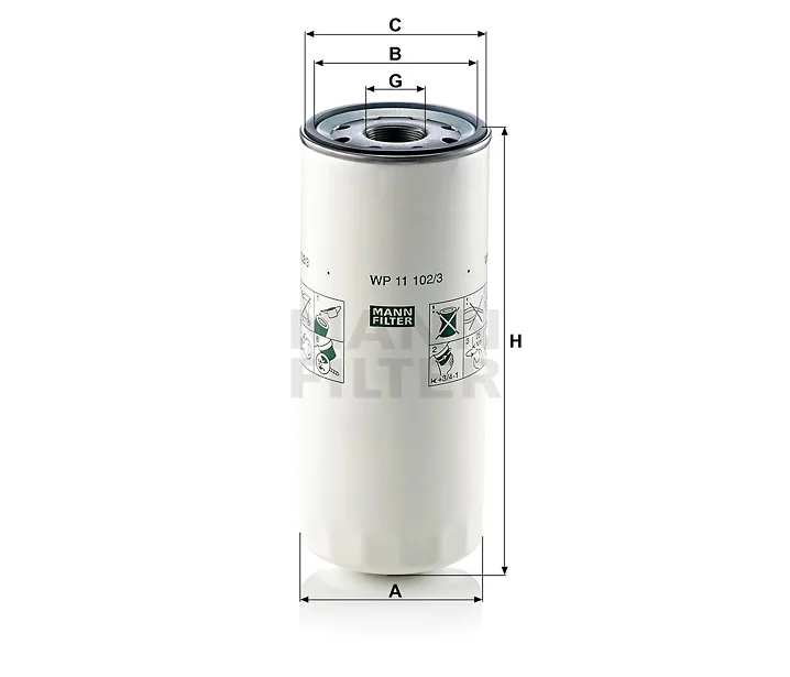 Mann-Filter - WP 11 102/3 - Oil filter spin-on