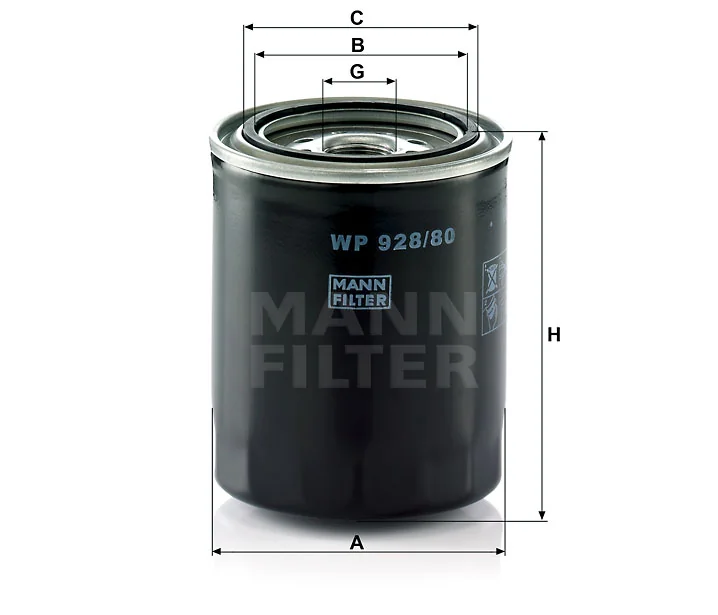 Mann-Filter - WP 928/80 - Oil filter
