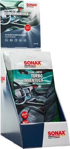 Sonax - SONAX Clean+Drive TurboInnenTuch - Sonax clean+drive turbo interior cloth 40x50 counter display