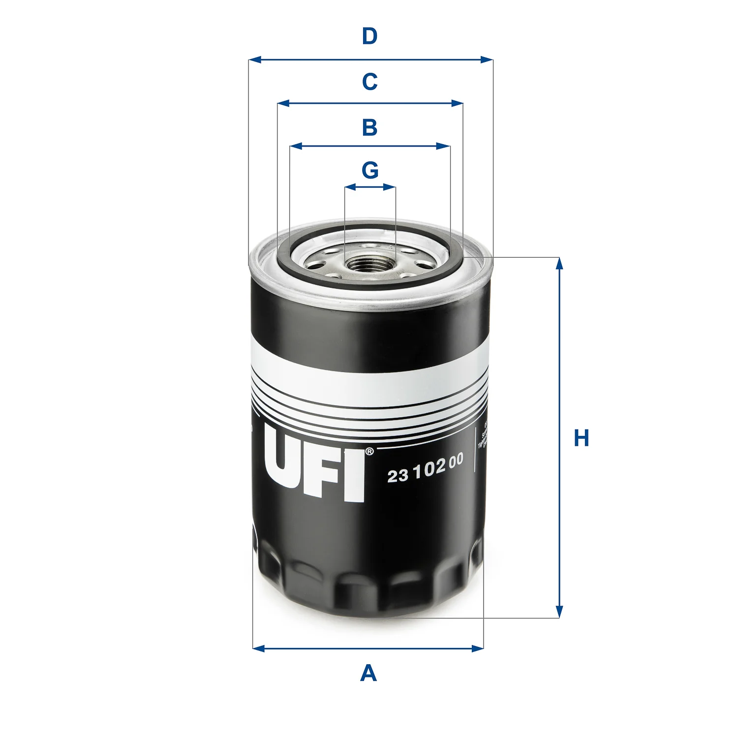 UFI Filters - 23.102.00 - Oil filter spin-on