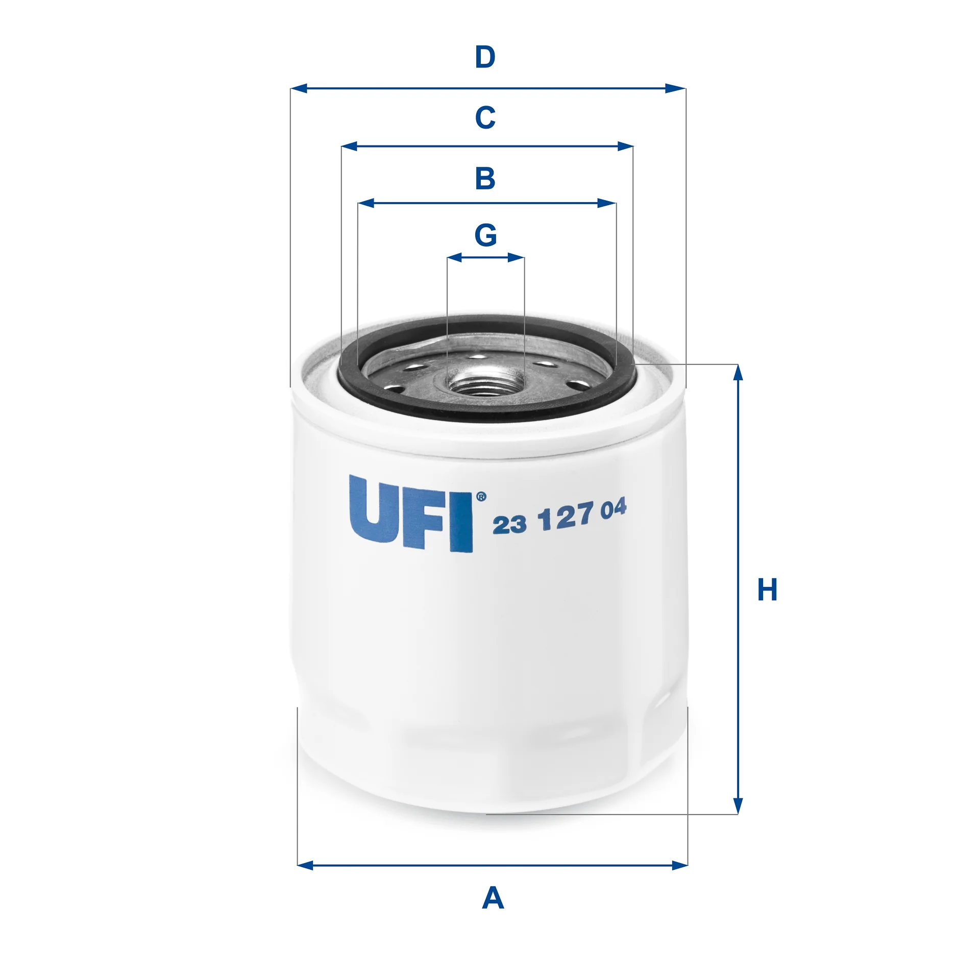 UFI Filters - 23.127.04 - Oil filter spin-on