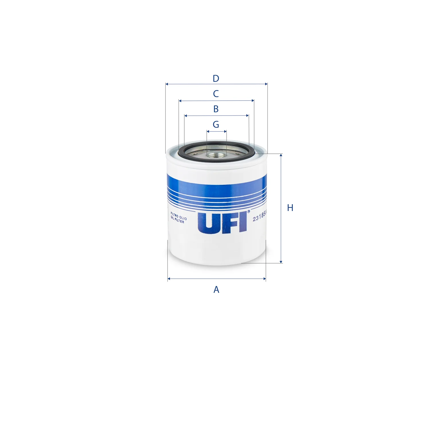 UFI Filters - 23.185.00 - Oil filter spin-on