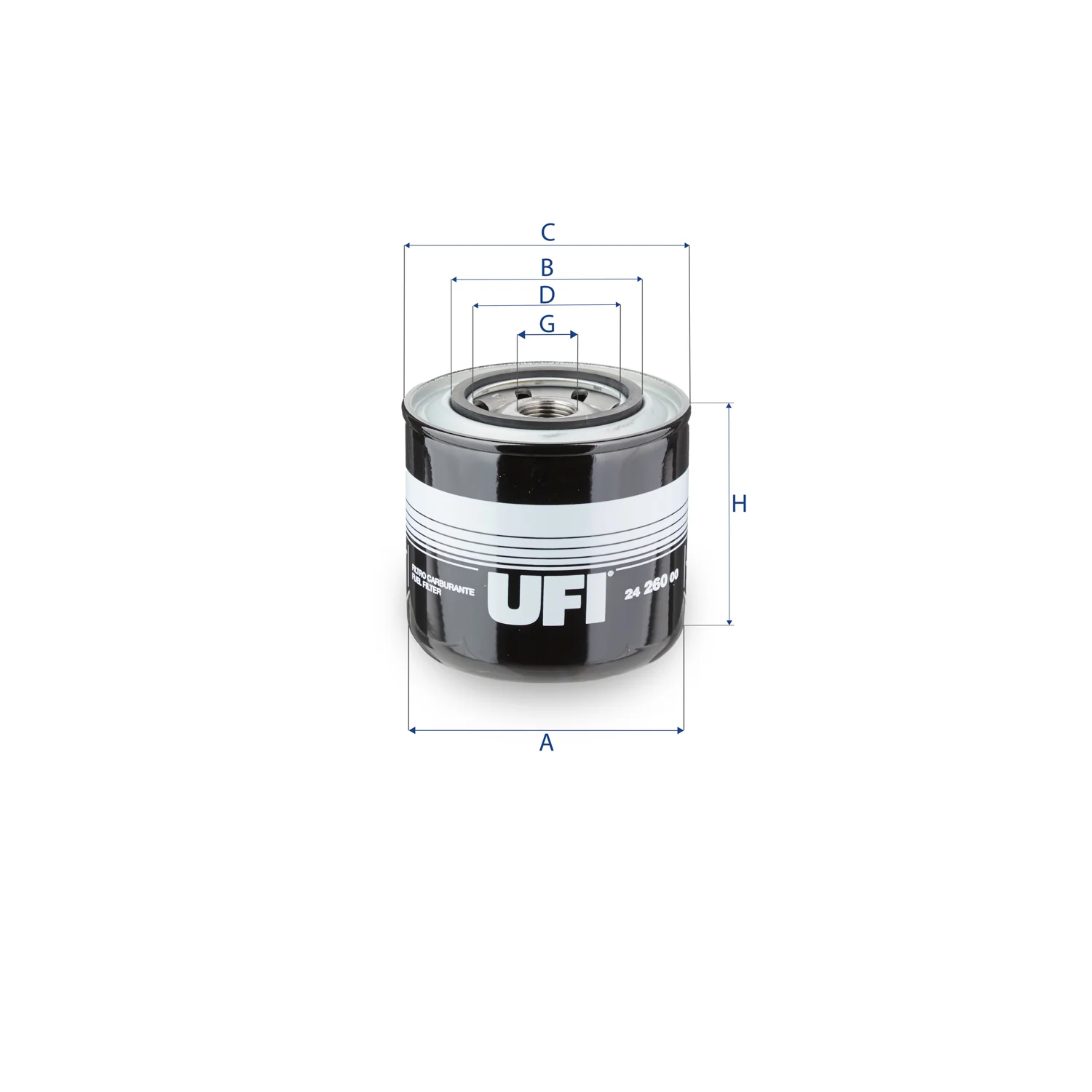 UFI Filters - 24.260.00 - Fuel filter spin-on