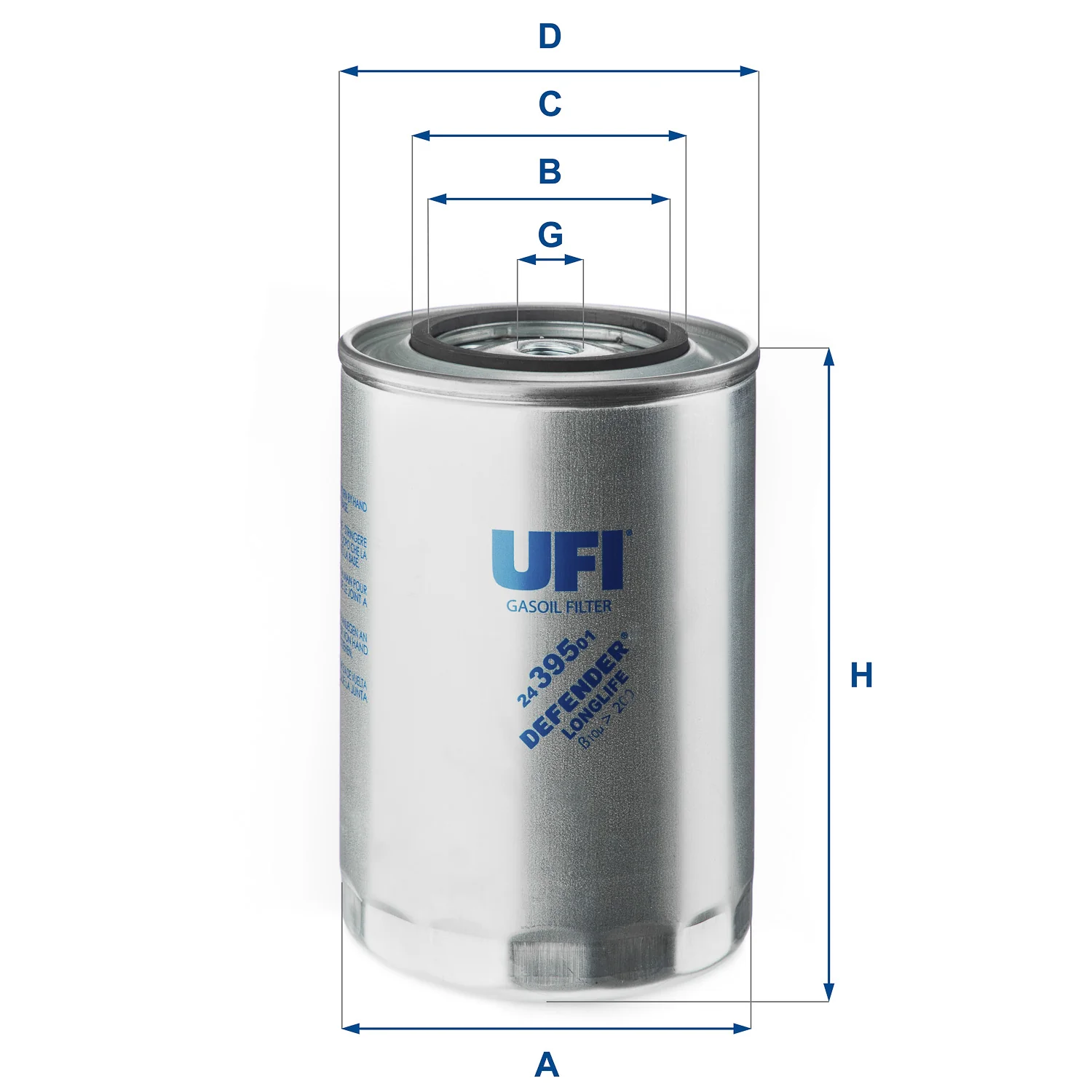 UFI Filters - 24.395.01 - Fuel filter spin-on