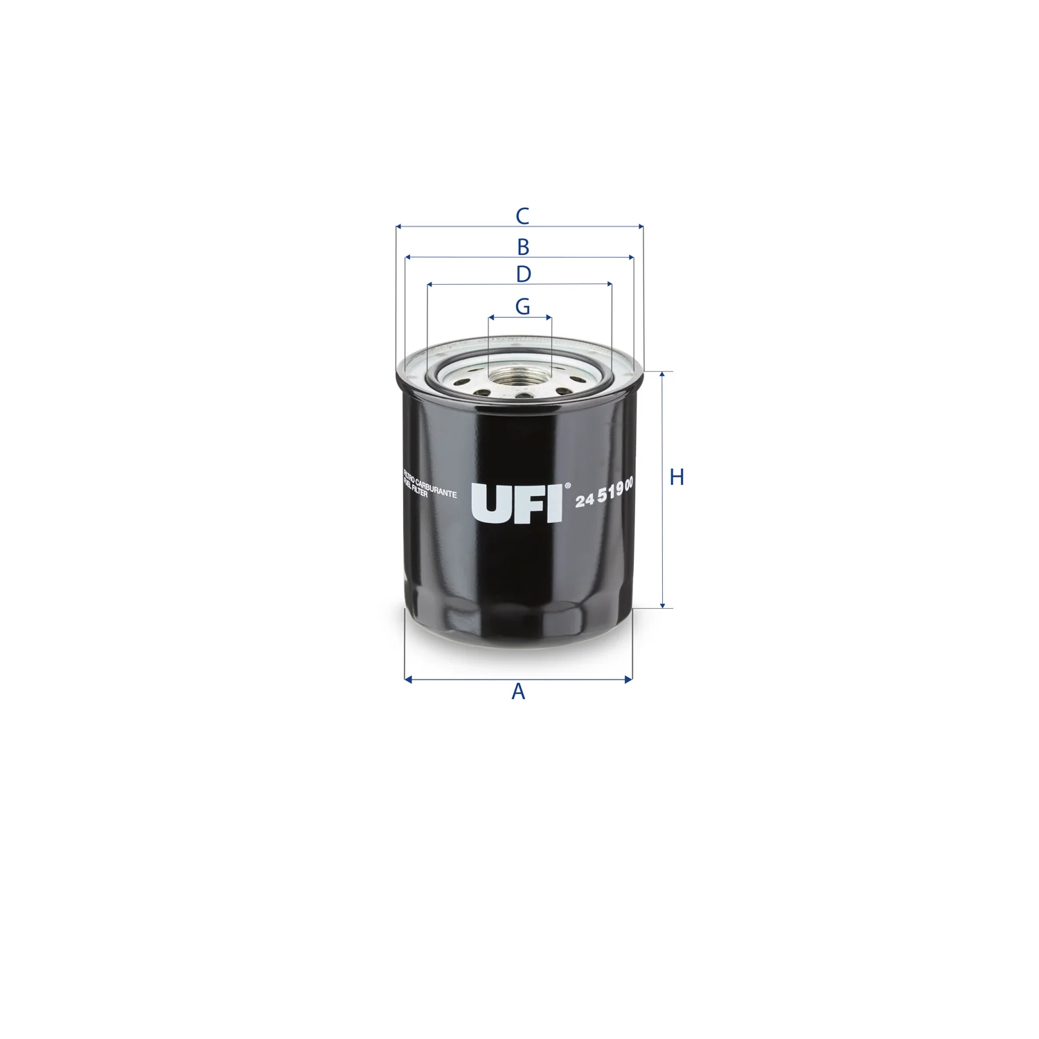 UFI Filters - 24.519.00 - Fuel filter spin-on