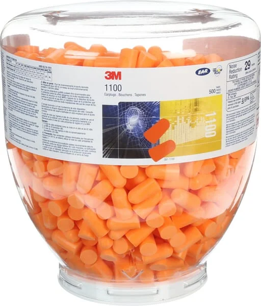 3M - 1100D - Earplugs, 500 Pairs, 3M