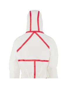 3M - 4565M - Disposable Coverall, M, Size 36-38, White/Red, 3M