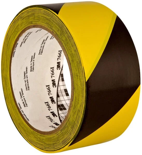 3M - 7100260599 - Hazard Warning Tape 766, Yellow/Black, 50mm x 33m, 3M™