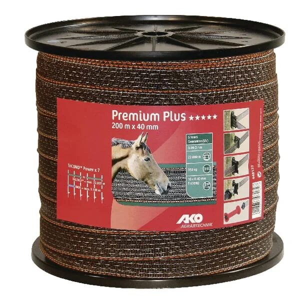 AKO - 449122 - Fence Tape, 40mm x 200m, Brown/Orange