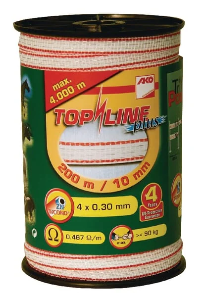 AKO - 4491504 - Fence Tape Topline+ 10 mm x 200
