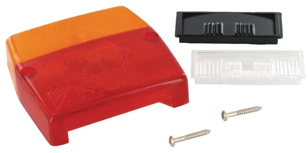 Aspöck - 188300007 - Light Lens, Red/Transparent/Amber, Square LH/RH/Rear Aspöck