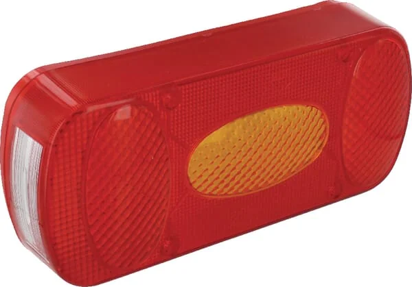 Aspöck - 188430007 - Light Lens, Red/Transparent/Amber, Rectangular Rear/LH/RH Aspöck
