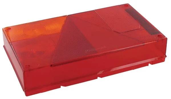 Aspöck - 188450007 - Light Lens, Amber/Red, Rectangular Rear/Left Aspöck