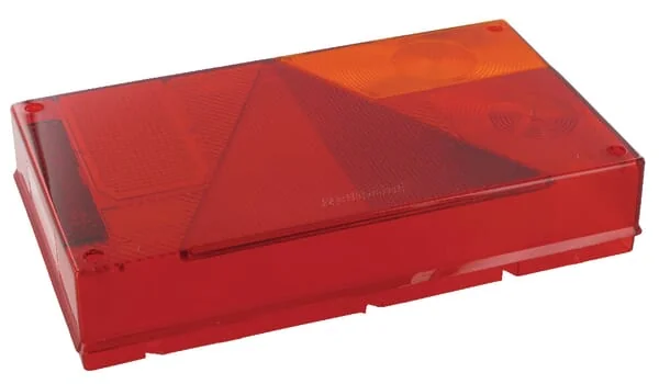 Aspöck - 188452007 - Light Lens, Amber/Red, Rectangular LH/RH/Rear Aspöck