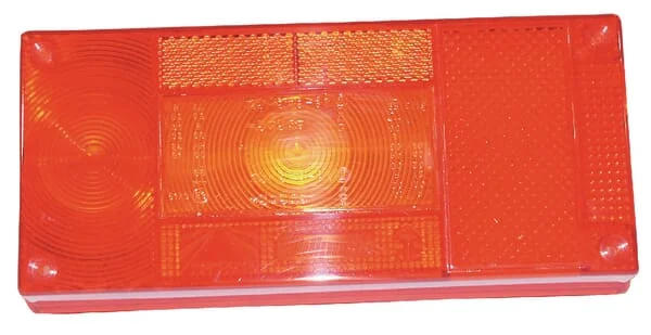 Aspöck - 188460007 - Light Lens, Amber/Red, Rectangular LH/RH/Rear Aspöck