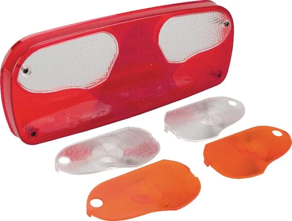 Aspöck - 188522002 - Light Lens, Amber/Red/Transparent, Rectangular LH/RH/Rear Aspöck
