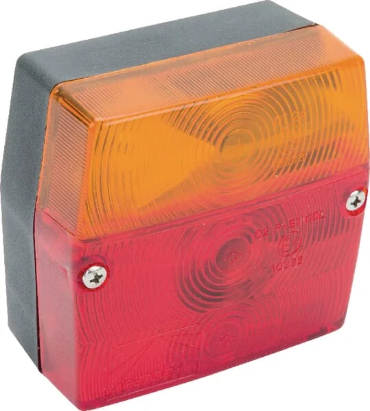 Aspöck - 230300037 - Square Rear Light, 12V, Red/Amber, Screwed, Minipoint By Aspöck
