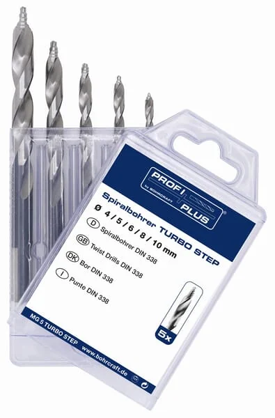 Bohrcraft - 12021330005 - Drill Set 5 pcs. HSS-DIN 338-G Turbo Step