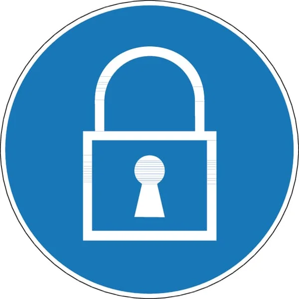 Brady - WB222717 - Sticker Mandatory Sign Padlock Diameter 100mm Brady