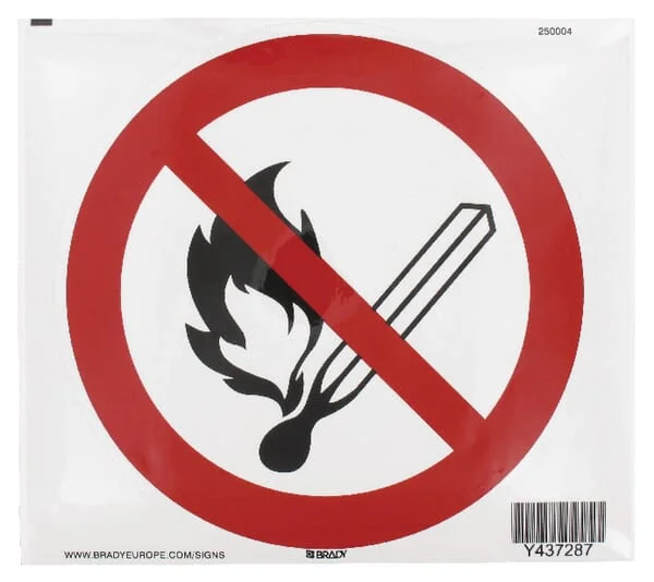 Brady - WB250004L - Sticker Prohibition Sign No Fire Diameter 200mm Brady