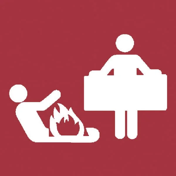 Brady - WB250530 - Sticker Warning Sign Extinguish Blanket 200x200mm Brady