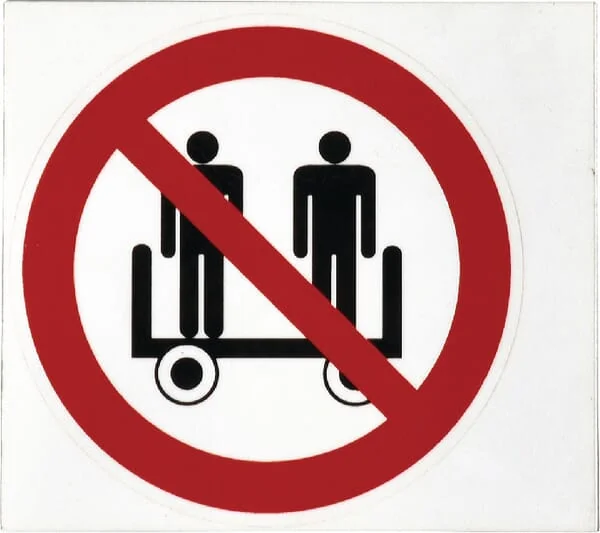 Brady - WB250999 - Sticker Prohibition Sign Passengers Forbidden Brady