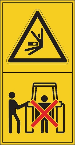 Brady - WB804000 - Sticker Warning Sign Crushing Hazard 50x96mm Brady