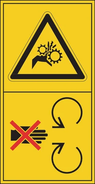 Brady - WB804004 - Sticker Warning Sign Machinery Entanglement Hazard 50x96mm Brady