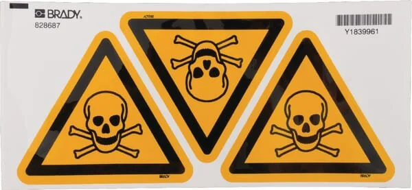 Brady - WB828687 - Sticker Warning Sign Poisonous 100x100mm Brady