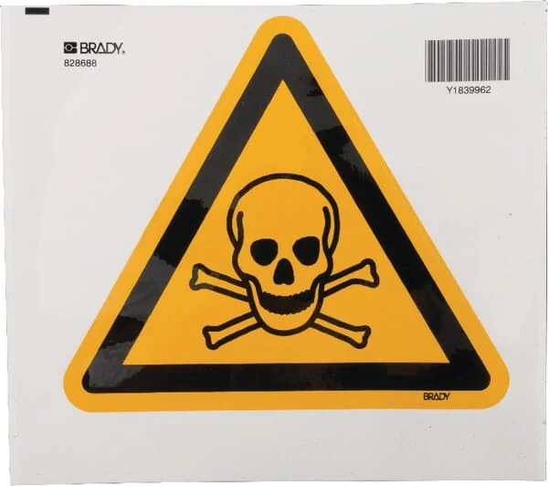 Brady - WB828688 - Sticker Warning Sign Poisonous 200x200mm Brady